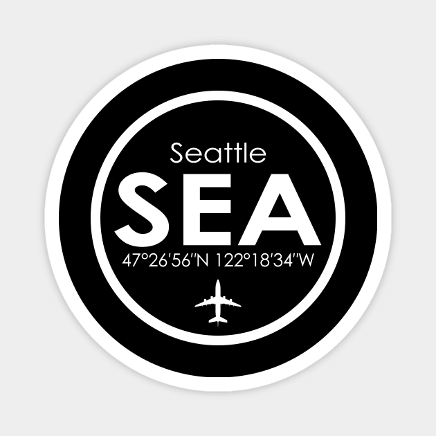 SEA, Seattle-Tacoma International Airport Magnet by Fly Buy Wear